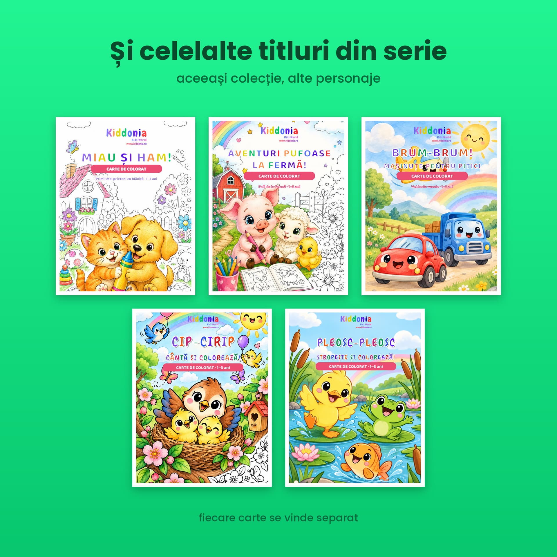 Carte de colorat Hop-Hop, animăluțe din pădure, 3-7 ani — pagina 5 din 5