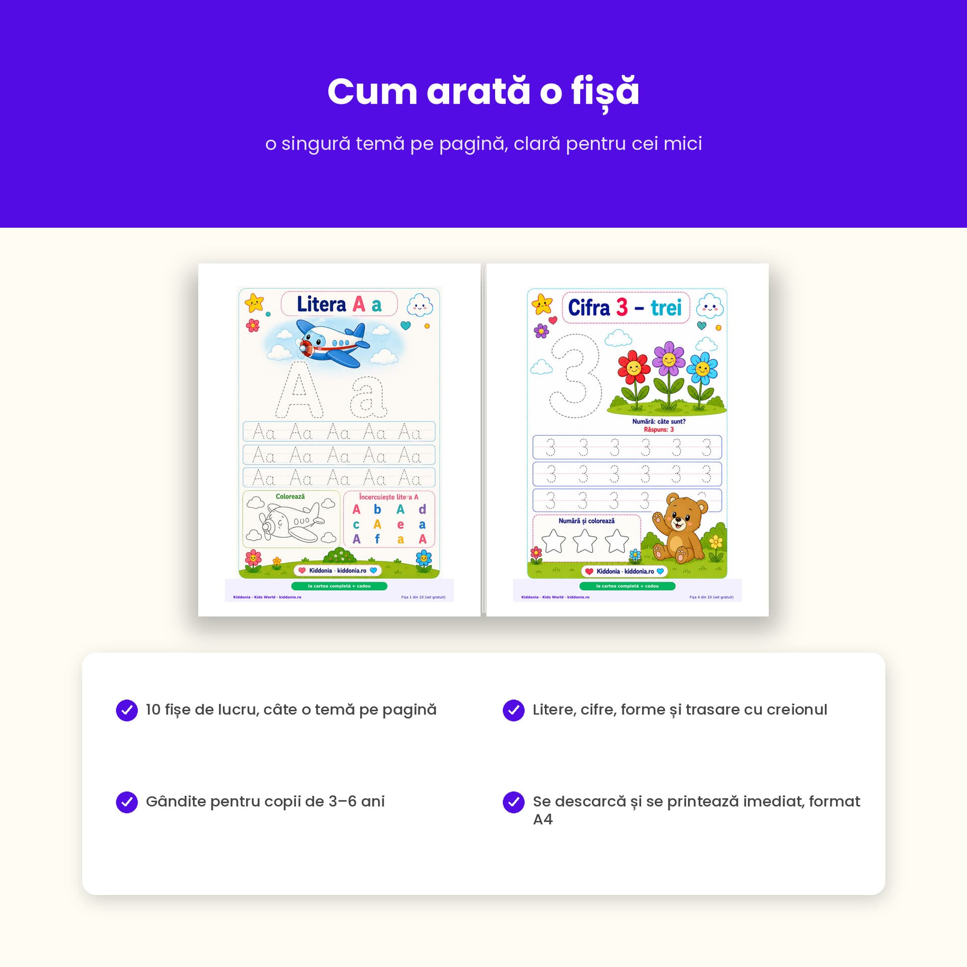 10 fișe gratuite — pregătire pentru grădiniță și clasa 0 — pagina 4 din 5