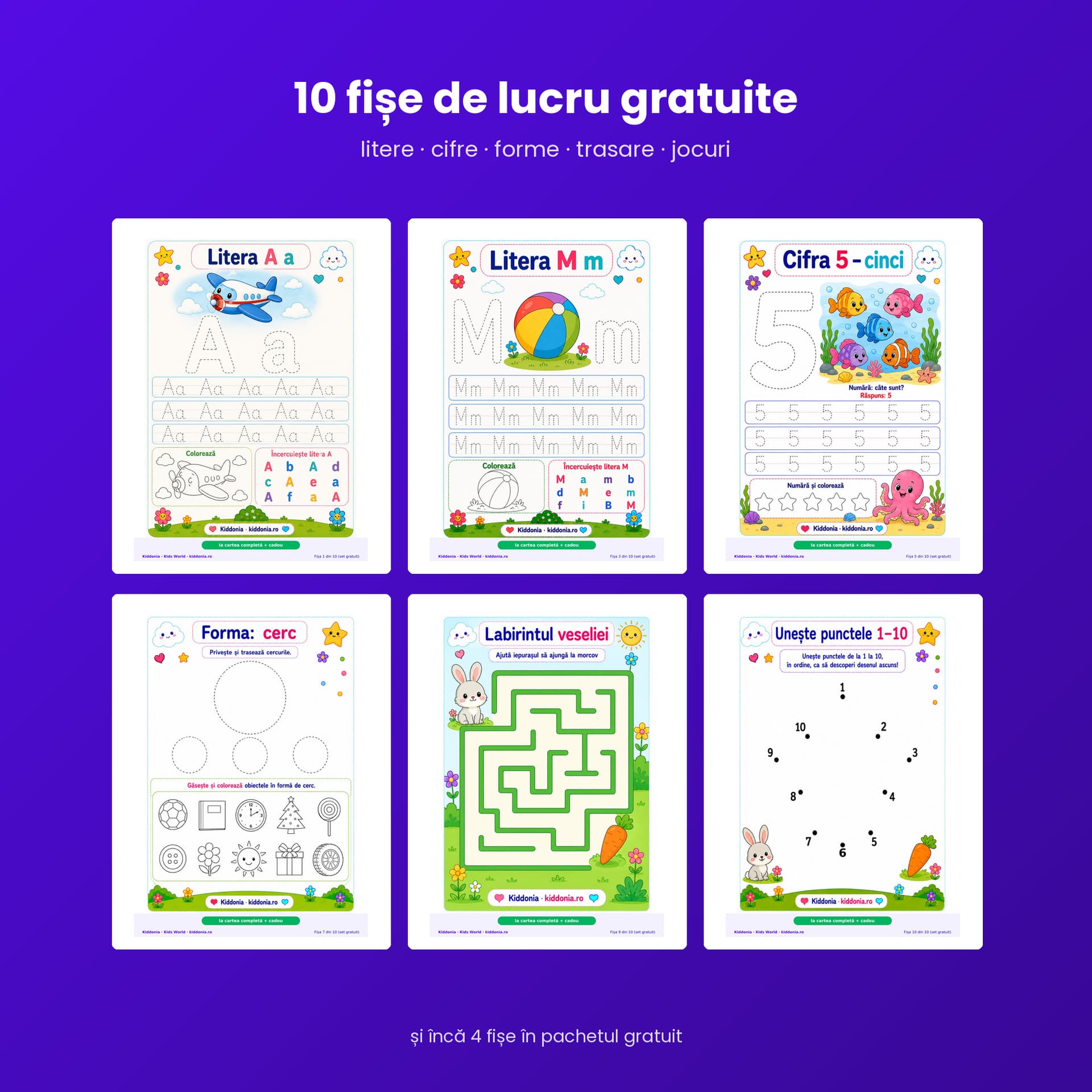 10 fișe gratuite — pregătire pentru grădiniță și clasa 0 — pagina 3 din 5