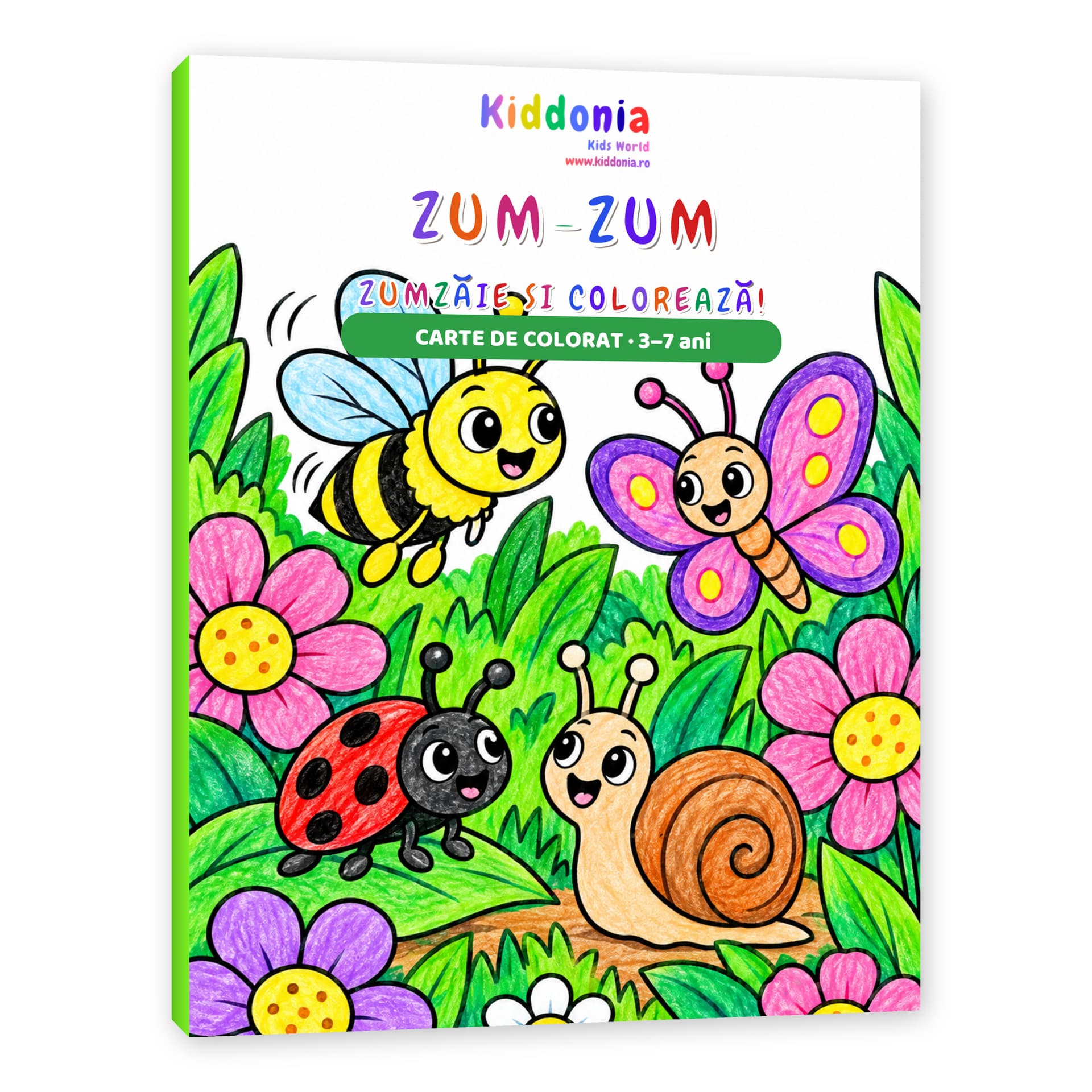 Carte de colorat Zum-Zum, insecte vesele din grădină, 3-7 ani