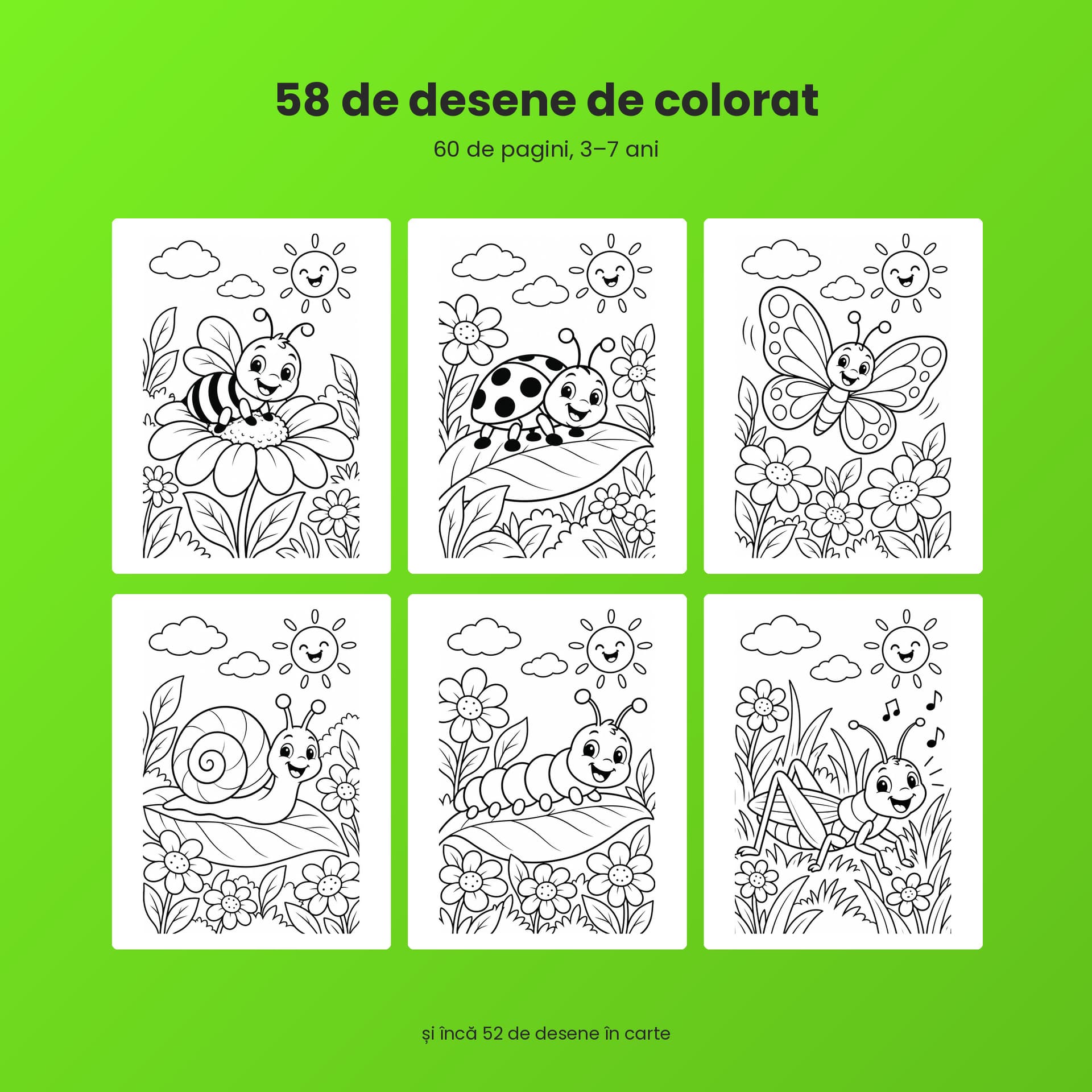 Carte de colorat Zum-Zum, insecte vesele din grădină, 3-7 ani — pagina 4 din 5