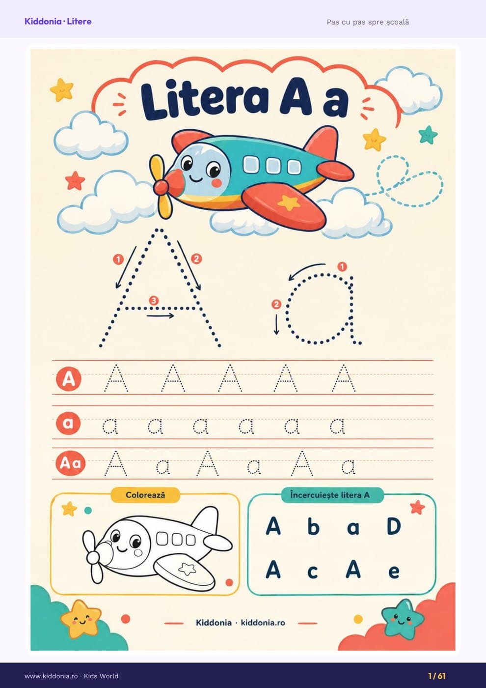 Pas cu pas spre școală — set complet de litere, numere, forme geometrice și fișe de logică — pagina 2 din 6