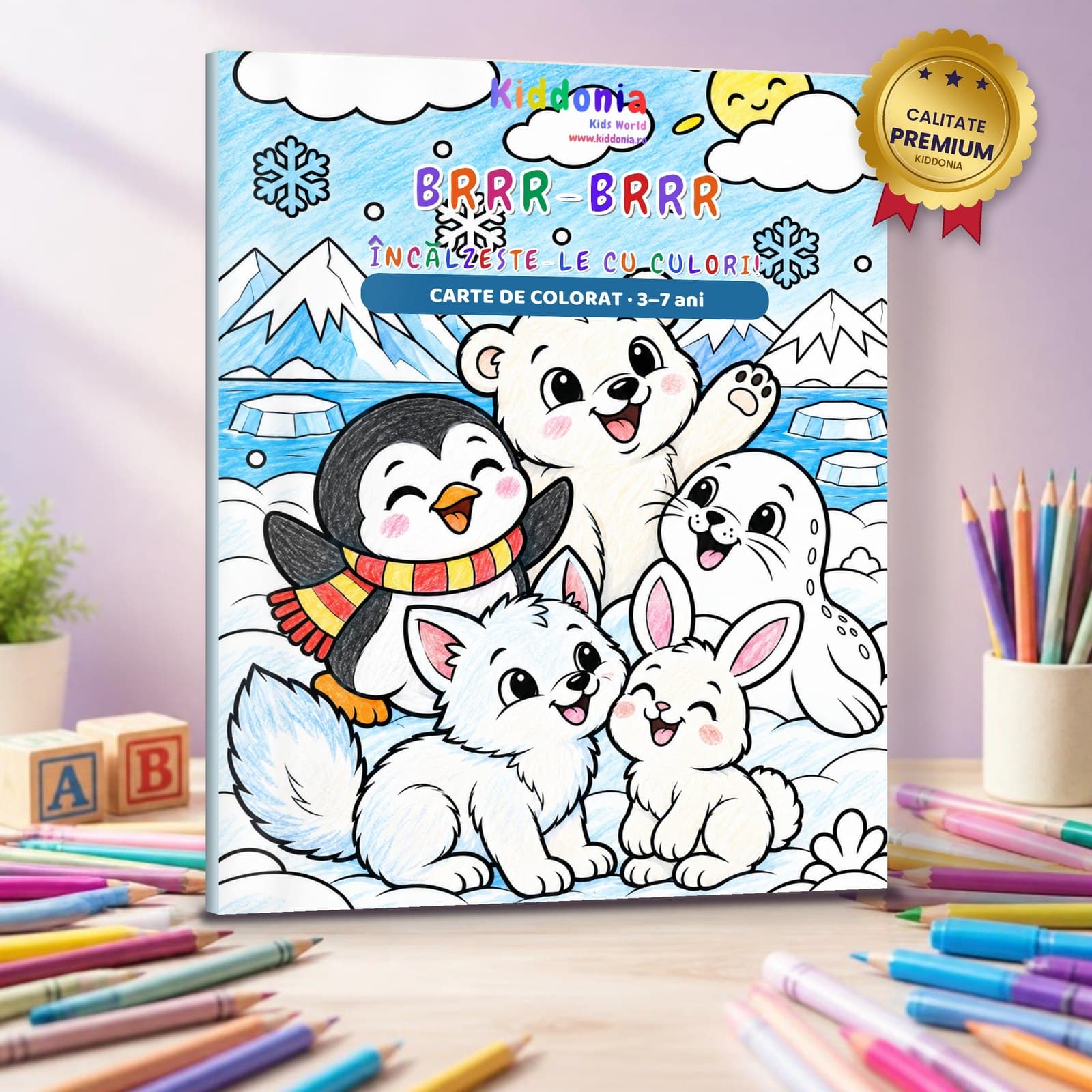 Carte de colorat Brrr-Brrr! Încălzește-le cu culori — 58 de desene, 3–7 ani