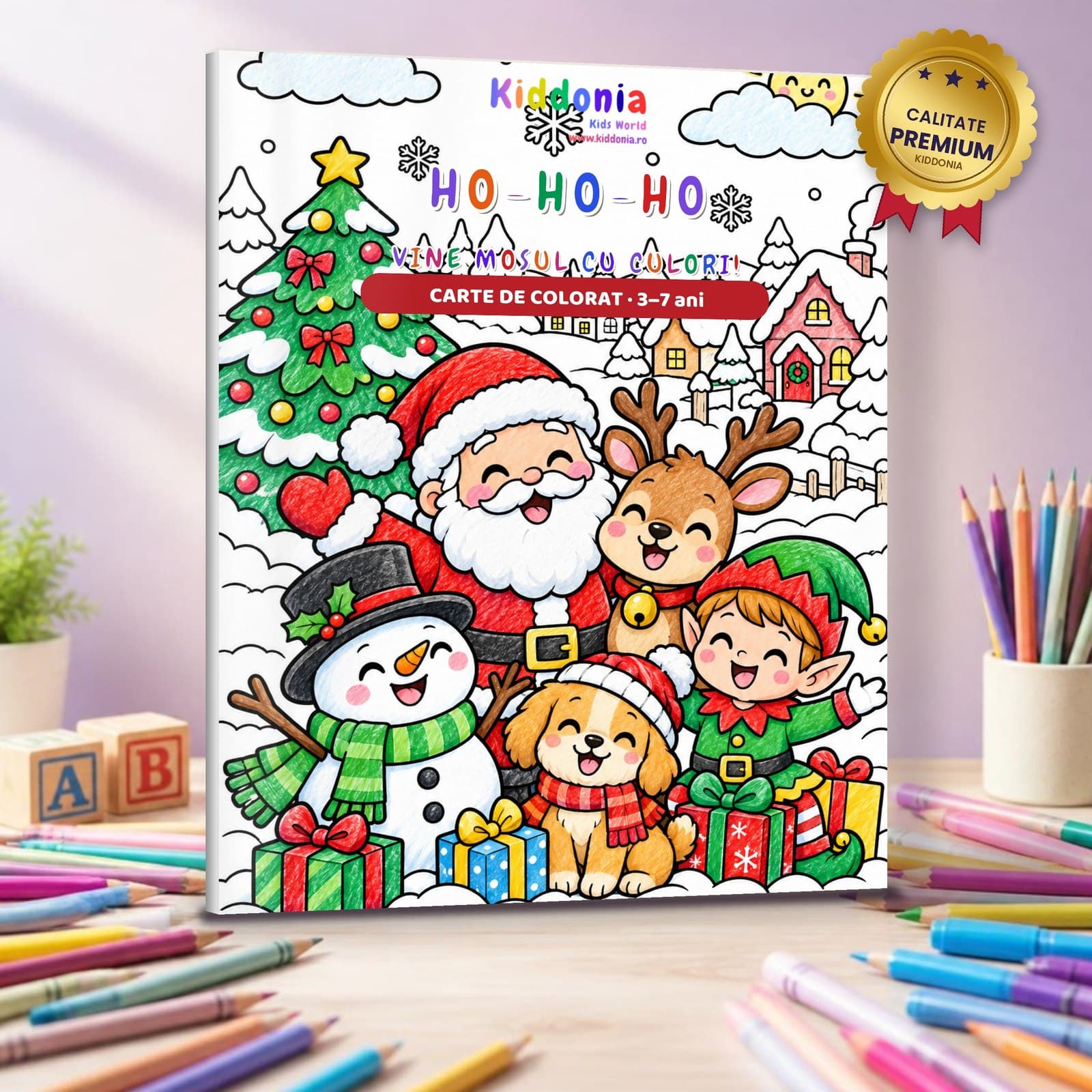 Carte de colorat Ho-Ho-Ho! Crăciunul vesel — 58 de desene, 3–7 ani