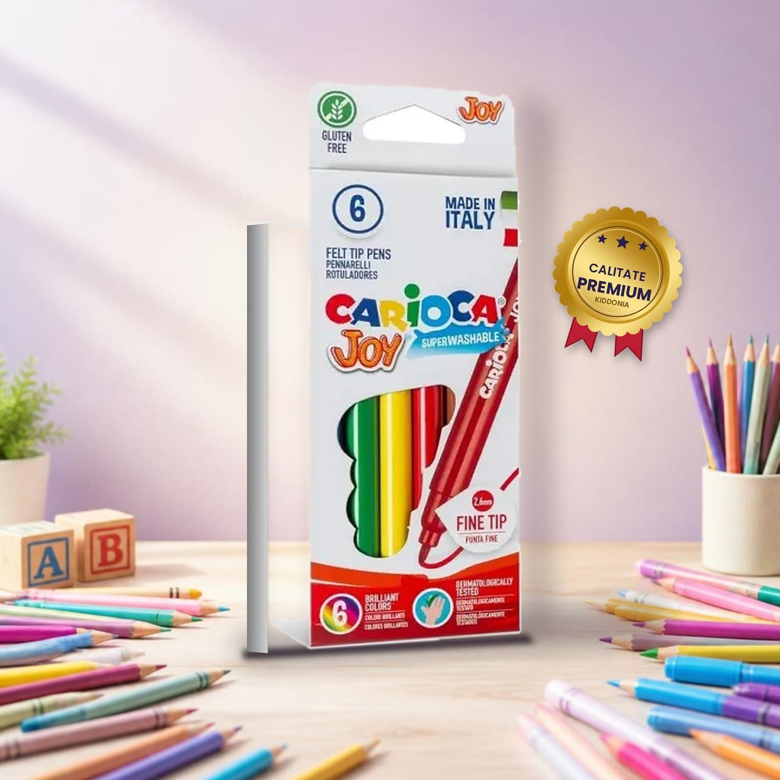 Carioci Joy 6 culori – set pentru copii, desen si colorat — copertă